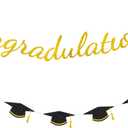 Graduation Decorations Banner 2026 - Congratulations Banner Graduation Party Decorations Gold Glitter Congrats Grad Banners Decor for Home College High School Party Supplies