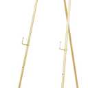 Deco 79 Metal Scroll Display Easel 3 Tier Floor Standing Easel, Display Stand 21" x 21" x 63", Gold, LARGE SIZE