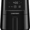 CHEFMAN 2 Qt Mini Air Fryer Digital Space-Saving Compact Air Fryer with Nonstick and Dishwasher Safe Basket, Quick & Easy Meals in Minutes, Features Digital Timer and Shake Reminder Black