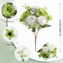 Floweroyal 2 Bunches Peony Artificial Flowers Green Flowers Silk Peonies Bouquets for Wedding Party Table Centerpieces Floral Arrangement Home Kitchen Decor