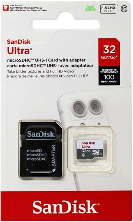 SanDisk Ultra 32GB UHS-I/Class 10 Micro SDHC Memory Card With Adapter - SDSDQUAN-032G-G4A