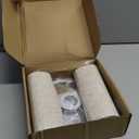 Small Lamp Shades Set of 2, Beige Drum Lampshades 8.7''Top X 8.7'' Bottom X 7.9'' High, Replacement Lamp Shades Natural Linen for Table Lamps Floor Lamps Chandelier Lamps, Easy Assembly Required