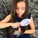 Frozen Princess Elsa Hair Accessory 5 Pcs Set - 1 Regular 9 inch Frozen Hairbrush & 4 Frozen Scrunchies - Detangling Brush & Elastic Hair Ties Ropes for Girls, Ages 3+