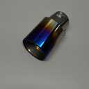 Stainless Steel Car Exhaust Tail Pipe Tip, Universal 2.5" Inlet 3.3" Outlet Chrome-Plated Finish Tailpipe Exhaust Tip, Adjustable Car Modification Tail Throat Tail Pipe for Cars (Blue, Bend)