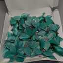 Winlyn 24 Pcs Teal Glitter Artificial Christmas Poinsettia Flowers Picks Christmas Tree Ornaments for Teal Blue Christmas Tree Wreaths Garland Holiday Seasonal Wedding Decor White Gift Box Included