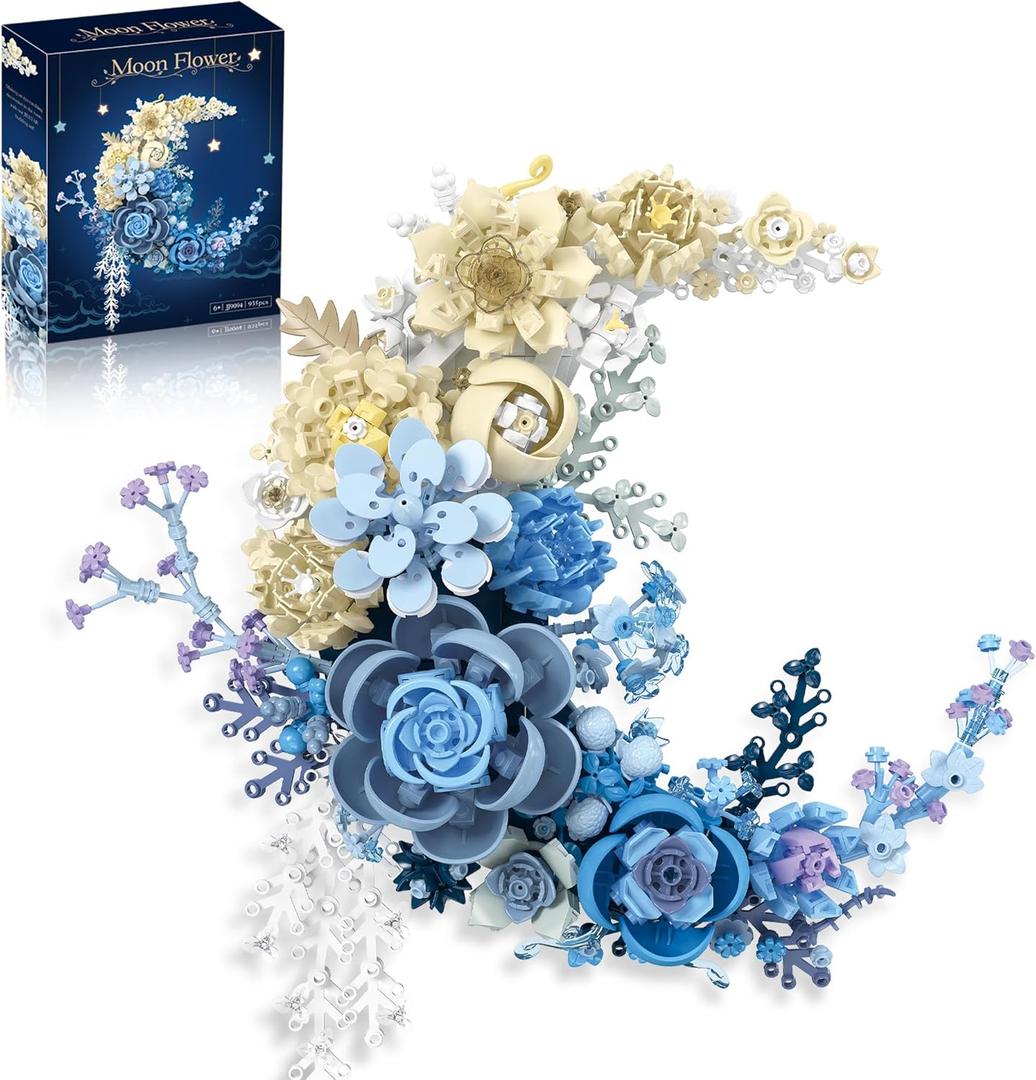 Moon Flower Building Set Botanical Collection Blossom for Wall Decor -934pcs