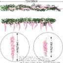 1pc/2pcs Encrypted Flower Vine Wisteria Artificial Flowers Garland,White Wisteria Hanging Flowers Flower Garland Decorations for Home Garden Outdoor Ceremony Wedding Arch Decoration (Pink, 2pcs)
