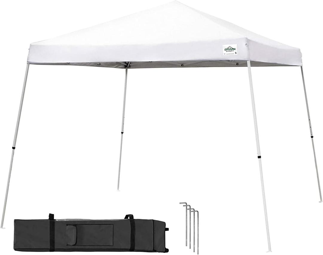 Canopy V Series 12 by 12 Foot Outdoor Shade Instant Canopy Kit with Steel Frame and 150D Polyester Canopy Top, 3 Leg Height Settings, White (12x12)
