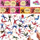 JOYIN 28 Packs Valentines Day Sticky Wall Climbing Men Ninja with Gifts Cards Set, Stress Relief Toys for Kids Party Favor, Classroom Exchange Prizes, Valentine Greeting Cards