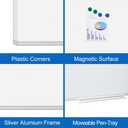 DEVELOP Magnetic Dry Erase White Board 24x36 Inch, Aluminum Frame Wall-Mounted Whiteboard with Detachable Marker Tray & Magnetic Surface for Home Office Classroom Kitchen Memo