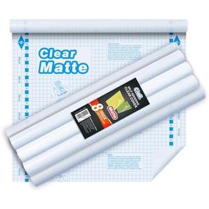 Chell 8 Pack Matte Clear Contact Paper Roll for Books, Crafts and Countertops, Self Adhesive Book Cover, 17.5 in x 5 ft