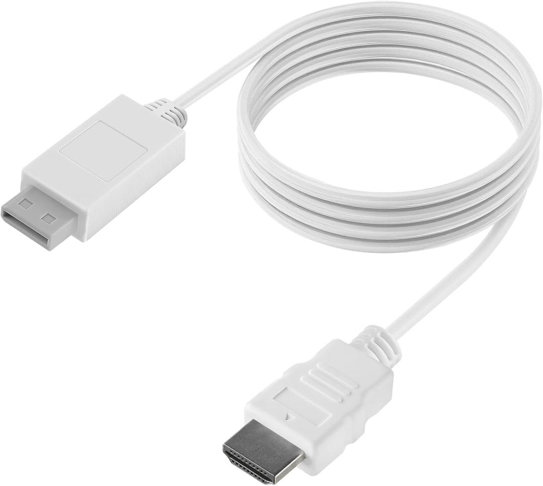 5ft WII to HDMI Converter Cable Adapter,for use with Full HD 1080P Devices with an HDMI Port,Compatible with WII,U,HDTV, Monitor (White)