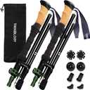 TREKOLOGY Trek-Z Cork Grip Trekking Poles Lightweight Folding Hiking Poles, Adjustable Height, Compact Travel Design, Aircraft-Grade Aluminum Walking Sticks for Men & Women