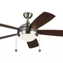 Discus Classic 52 in. Modern Integrated LED Indoor Brushed Steel Ceiling Fan with Silver Blades and 3000K Light Kit