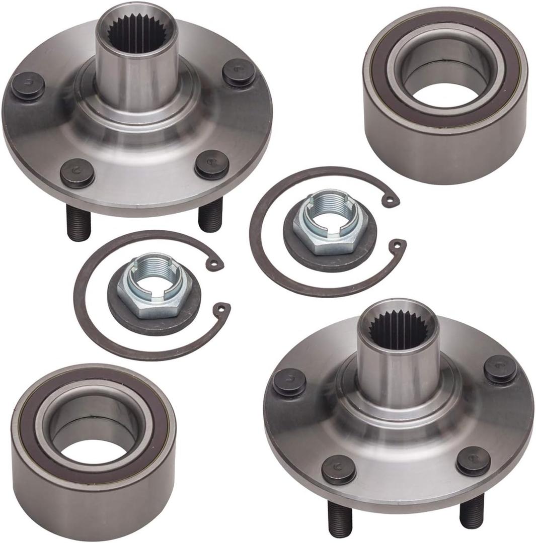 518519 x2 Front Wheel Bearing and Hub Compatible with 2010 2011 2012 2013 Fo-rd Transit Connect [5 Stud, Hub Repair Kit]