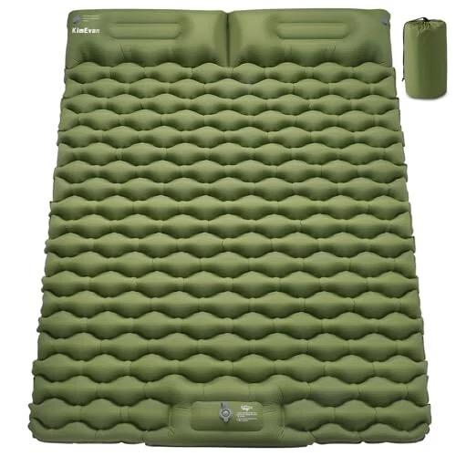 KimEvan Sleeping Pad for Camping 2 Person, Backpacking Self Inflating Sleeping Pad Double 2 People Ultra Lightweight, Air Inflatable Foldable Camp Hiking Sleep Mat for Outdoor Tent 97 x 55 inch