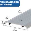 M-D Building Products 11619 Heavy-Duty Aluminum Commercial Threshold - Draft Protection, Easy to Cut and Install (6 in. x 1/2 in. x 36 in.) (Silver)