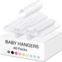 Hsei 120 Packs Baby Hangers with Clips Toddler Hangers with Clips for Kids Pants Closet Coat Skirts Socks (White)