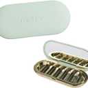 Dosey 7 Day Pill Compact Travel Pill Organizer - Pill Case with 7 Pill Compartments for Medicine Storage & Protection  Stylish & Elegant Medication Organizer with Mirror, Sage