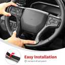 Linskip Steering Wheel Cover Trim Compatible with 2021-2026 Chevy Silverado 1500 2500HD 3500HD Blazer & 2021-2024 Suburban Tahoe, Interior Accessories Carbon Fiber Black