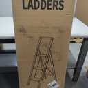 3 Step Ladder,Folding Step Stool with Aluminum Wide Pedal& Convenient Handgrip,330lbs Capacity Steel Ladder for Household and Office(Gold)