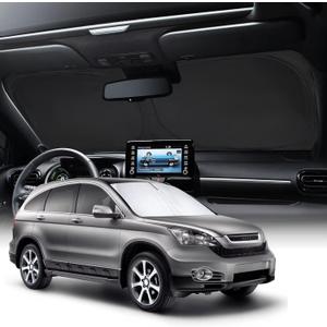 Neverland Car Sun Shade Windshield - Foldable Sunshade for Honda CR-V 2007-2011, 210D Oxford Silver Coated Reflective UV Shield, Heat Insulation Dashboard Cover, Front Window Shades Accessories
