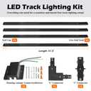 YuLuoXiang H  13FT H Track Lighting Rails Kit, Black 3 Wire Track, Single Circuit, Power Feed and Connectors Included, Mount Hardware for 120V Indoor Track Spotlights