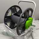 Water Hose Reel Cart, Holds 60-80 Ft of 5/8 Inch Hose, Green Wall Mounted Garden Hose Cart, Portable Hose Reel for Convenient Storage and Watering