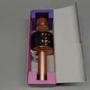 BONAOK Karaoke Microphone for Kids & Adults - Bluetooth Microphones Singing Mic with Disco Lights, Echo Effect, Built-in Speaker Portable Karaoke Player for Party Travel Gifts Q78(Rose Gold)