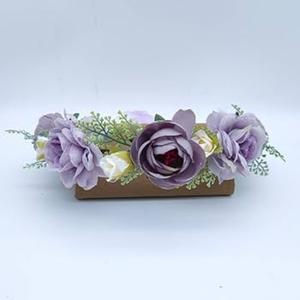 Faylay Rose Floral Crown Wedding Bridal Headpiece Flower Headband for Women (HH68-4-Purple)