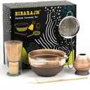 5PCS Matcha Tea Set Matcha Kit for Ceremony Ceramic Set for Traditional Japanese Tea Ceremony with Whisk and Bowl, Matcha Spoon, Whisk Holder