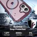 Magnetic for iPhone 16 Case, [Compatible with MagSafe][Military Grade Drop Protection][Heavy Duty Protection][Non-Slip][Shockproof] 2-Layer Durable Bumper Phone Case 6.1''-Wine Red