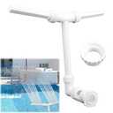 Swimming Pool Waterfall Fountain Spray, 2 Heads Water Sprinkler Pool Accessories Splash Water for Above Ground Pools Adjustable Pool Aerator Decorations (White)