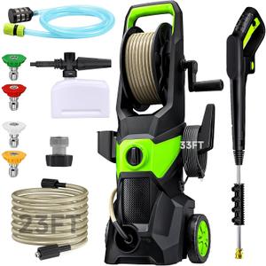 Electric Pressure Washer, 2.5 GPM High Power Washer with 4 Nozzles Set & Foam Cannon, Power Washer for Driveways, Cars, Fences, Decks, Patios, and Outdoor Cleaning