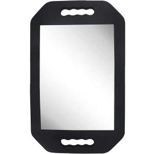 HREW Handle Mirror  Large Hand Mirror with Double Handle - Rectangular Hand Held Mirror with Handle - Lightweight Hair Salon Equipment Hairstylist and Barber Accessories (1Pcs Rectangle) (15.7"L x 10.2"W)