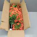 2 Pcs 3.6FT Topiary Trees Artificial Outdoor, Fall Tree Faux Flowers UV Resistant Shrubs for Indoor Planters Outdoor Porch Halloween Decoration Orange