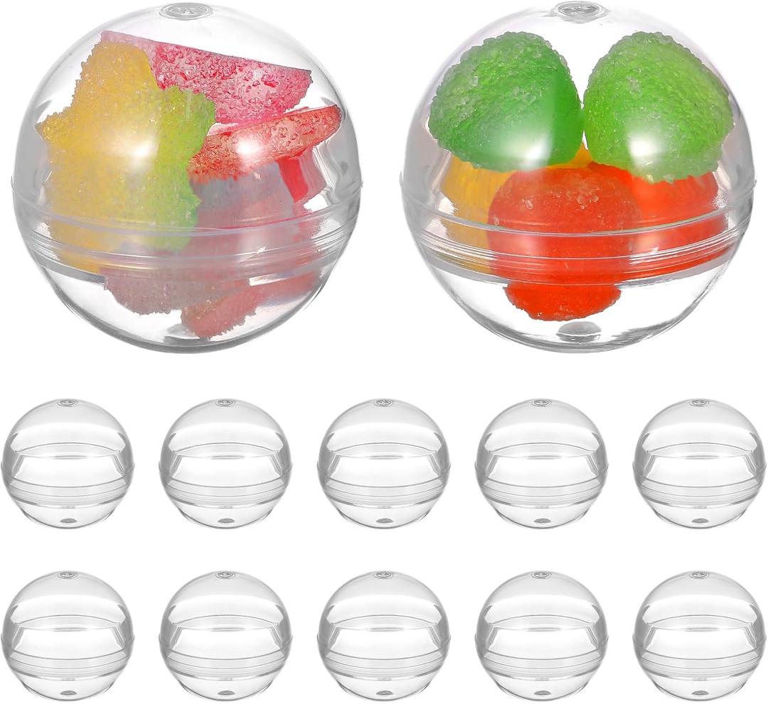 COHEALI Translucent Small Round Capsules: 200pcs 1.1 inch Vending Machine Capsules Empty Plastic Gumball Machine Containers for Easter Basket Birthday Gifts Pinata Stuffers DIY Craft Supplies