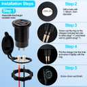 12v usb charger, PD 20W USB-C Power Socket and 18W QC3.0 Socket Waterproof Power Outlet 12V/24V with Power Switch 12V USB C Outlet for Car Golf Cart Boat Marine Bus Truck RV Marine Motorcycle etc.