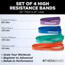 THERABAND High Resistance Bands Set of 4, Light to Extra-Heavy Elastic Super Bands for Full Body Workouts, Physical Therapy, Strength Training, Durable 41 Loop Exercise Bands, 15-50 lbs Resistance