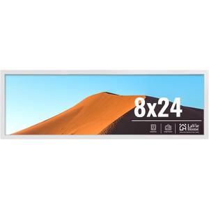 LaVie Home 8x24 Picture Frame for Wall Display, 8x24 White Picture Frame with HD Plexiglas, 8 x 24 Poster Frame 1 Pack, Display Frame for Vertical or Horizontal, Classic Collection