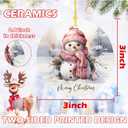 2 x Snow Man Christmas Ornaments for Christmas Tree Snow Man Tree Ceramic Ornament Hanging Snowmen Ornaments for Xmas Holiday Home Decor Gift Exchanges Idea Party Supplies(Snow1)