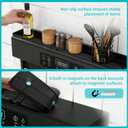 2 x Silicone Over The Stove Shelf, 30 Inch Magnetic Stove Top Organizer - No Drill Space Saving Storage Rack for Spices & Kitchen Utensils, Perfect for Small Kitchen & Apartments （Black）