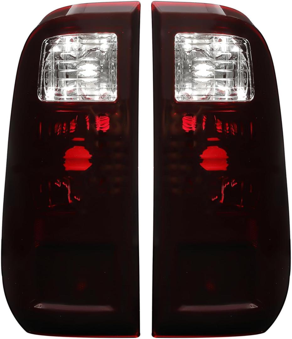 KUAFU Pair Tail Lights Halogen Compatible with 2008-2016 Ford F-250 F-350 F-450 F-550 Super Duty Taillights Replacement for BC3Z13404A BC3Z13405A FO2801208 FO2800208 Red Smoke Lens Left & Right
