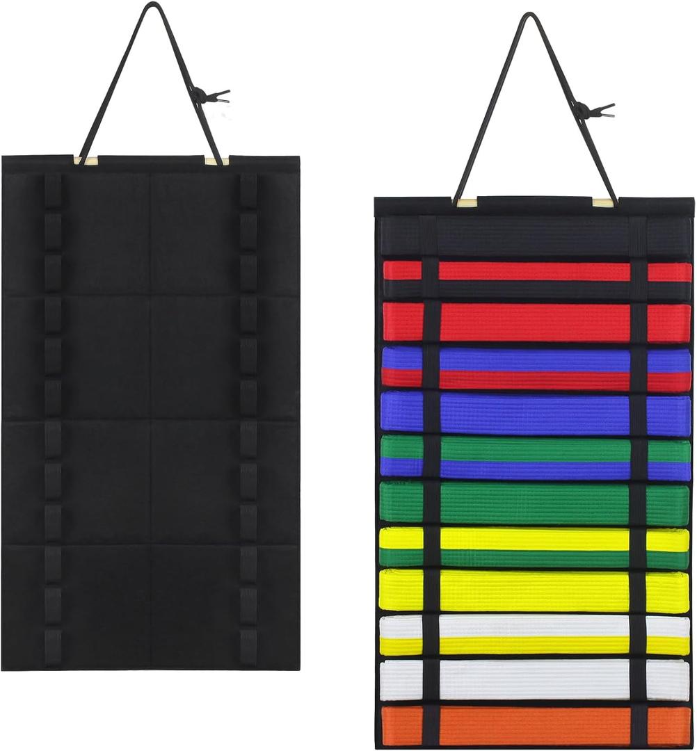 Karate Belt Display Rack, Martial Arts Belt Display Holds 12 Belts, Taekwondo Belt Display Rack, Karate Belt Holder (Belt Not Included)