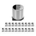 20-Pack 35V 330uF Premium Quality Low Impedance Chip Electrolytic Capacitors 10x10.5mm (0.39x0.41in), 35Volt 330MFD High-Frequency SMD Surface Mount Device Caps with Superior Performance (35V Black text)