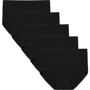 INNERSY Women's High Waisted Underwear Cotton Panties Regular & Plus Size 5-Pack (3X-Large)