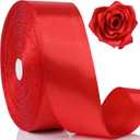 NESCCI 100 Yards Ribbon,1-1/2 Inch Red Satin Ribbon,Single Face Satin Ribbons,Perfect for Gift Wrapping,Wedding Decoration,Handmade Bows, Wrapping Bouquet and More