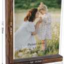 Lavezee 8x10 Picture Frames Set of 2, Rustic L Shaped Double Sided Frame for 8 by 10 Photo, Made of Brown Base and HD Tempered Glass Covers for Table Top Display