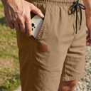 JMIERR Mens Casual Shorts - Cotton Drawstring Summer Beach Stretch Twill Chino Golf Shorts, Size 40 (Orange)