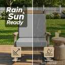 Outdoor Chair Cushions Set of 4, 22 x 22 Inch, Light Grey, 22" x 22" 4 Pack